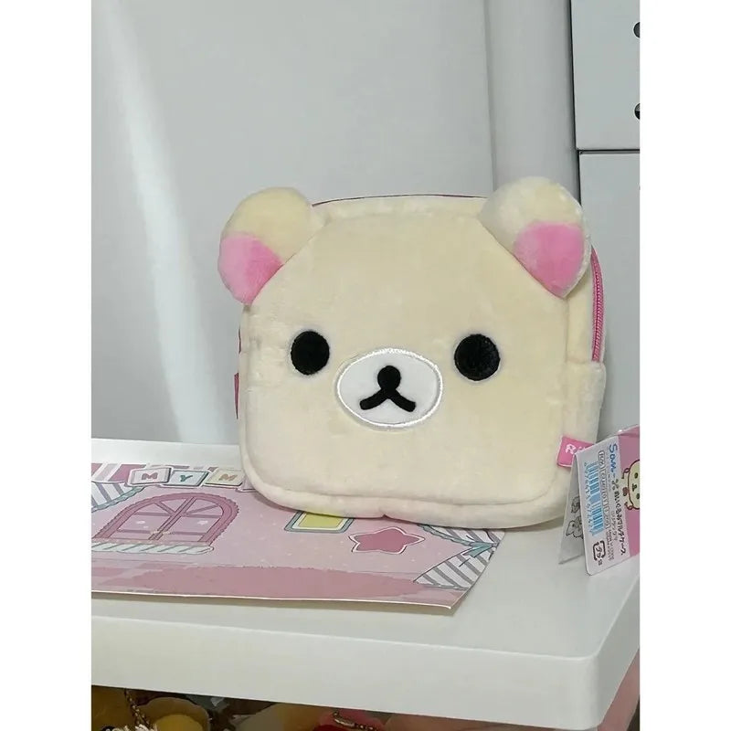 Rilakkuma Plush Makeup Organizer and Cosmetic Storage Bag - Kawaii Vanity Case and Pencil Holder