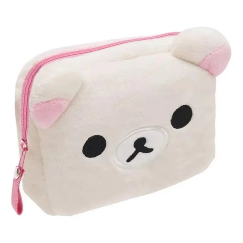 Rilakkuma Plush Makeup Organizer and Cosmetic Storage Bag - Kawaii Vanity Case and Pencil Holder