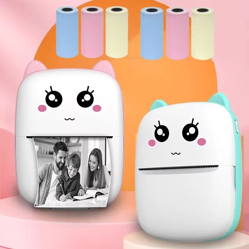 New Portable Mini Printer Wireless Bluetooth Android Ios Mobile Photo Thermal Printers Tags Termica Label Maker with Paper Rolls
