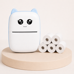Mini Impresora Térmica Kawaii 🐱 + Papel Térmico | Sin Tinta | Bluetooth