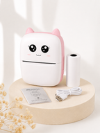 Mini Impresora Térmica Kawaii 🐱 + Papel Térmico | Sin Tinta | Bluetooth