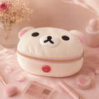 Neceser de Maquillaje Rilakkuma 3D – Organizador Elíptico Portátil Kawaii